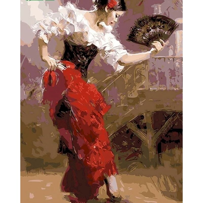 Kit Pintura Terapêutica - Dançarina de Tango Abstrato Caminho Da Arte 40x50cm 